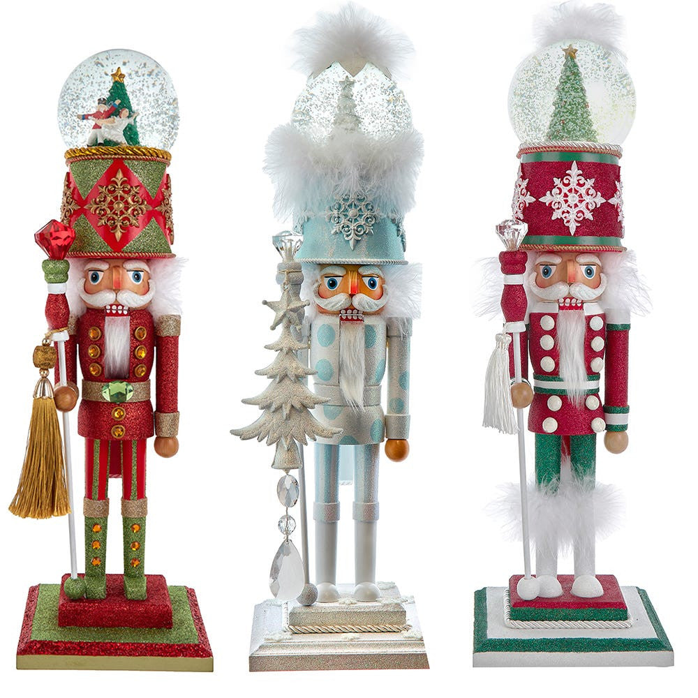 20 - 21" Hollywood Nutcrackers™ Battery Operated Lighted Animated Musical Soldier Water Globe Hat Nutcrackers