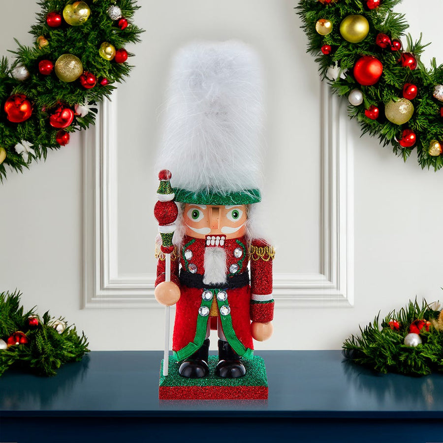 9" Hollywood Nutcrackers™ Red, Green & White Soldier Nutcracker