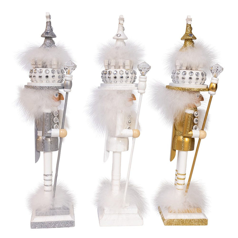 15" Hollywood Nutcrackers™ Gold, White & Silver Tree Hat Nutcrackers