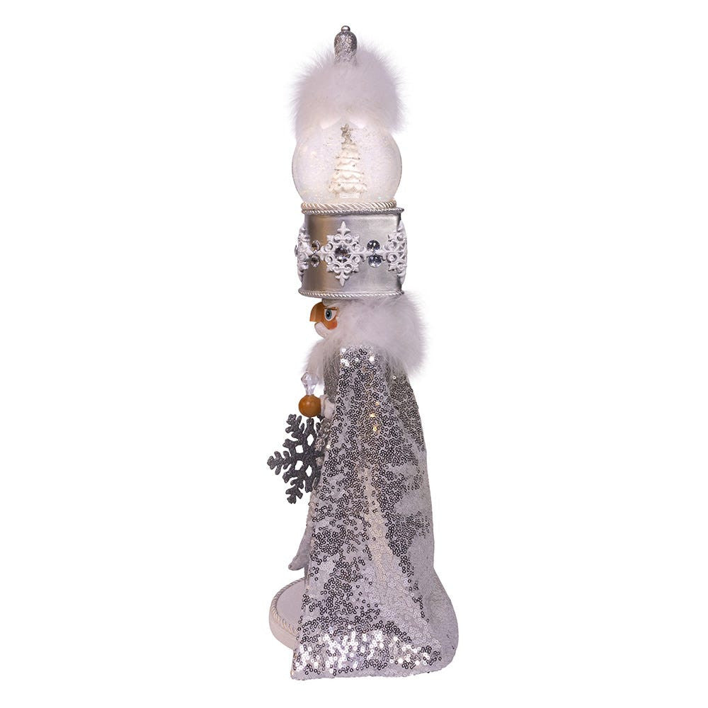 22" Hollywood Nutcrackers Musical Silver Nutcracker With Water Globe