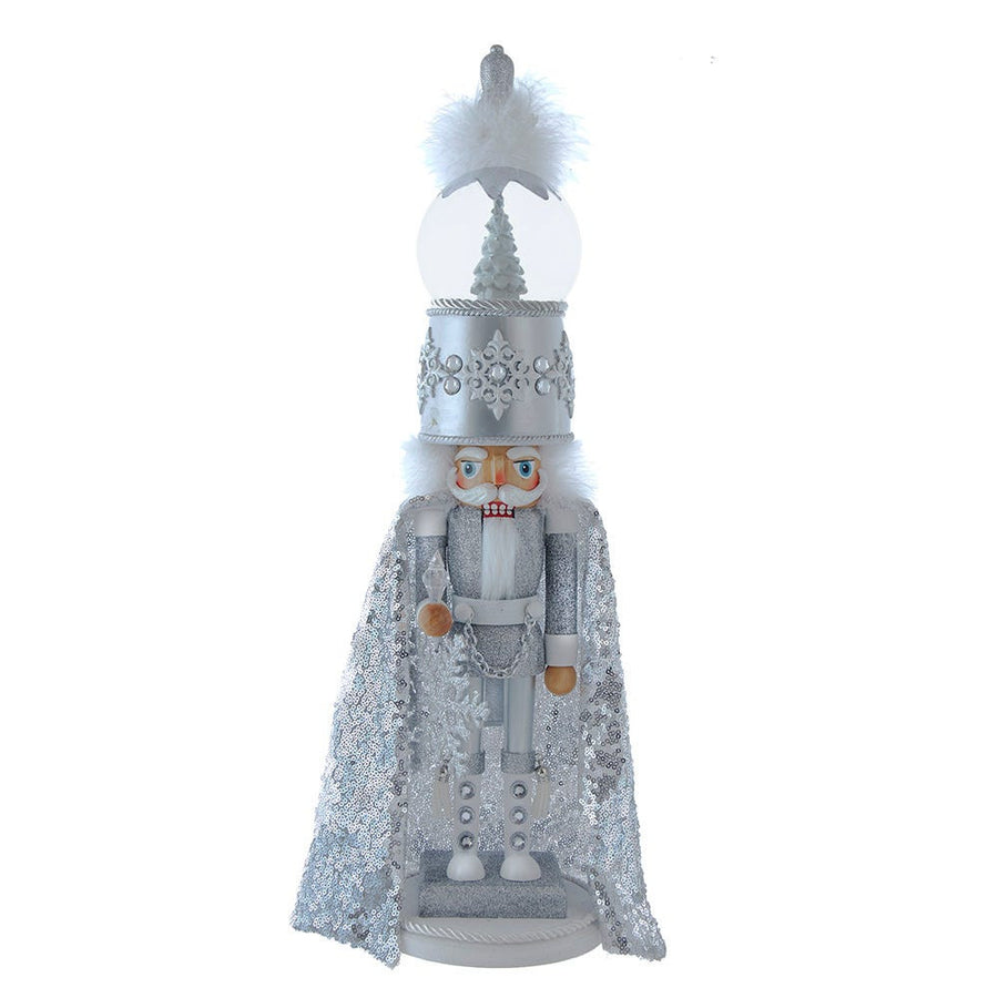 22" Hollywood Nutcrackers Musical Silver Nutcracker With Water Globe