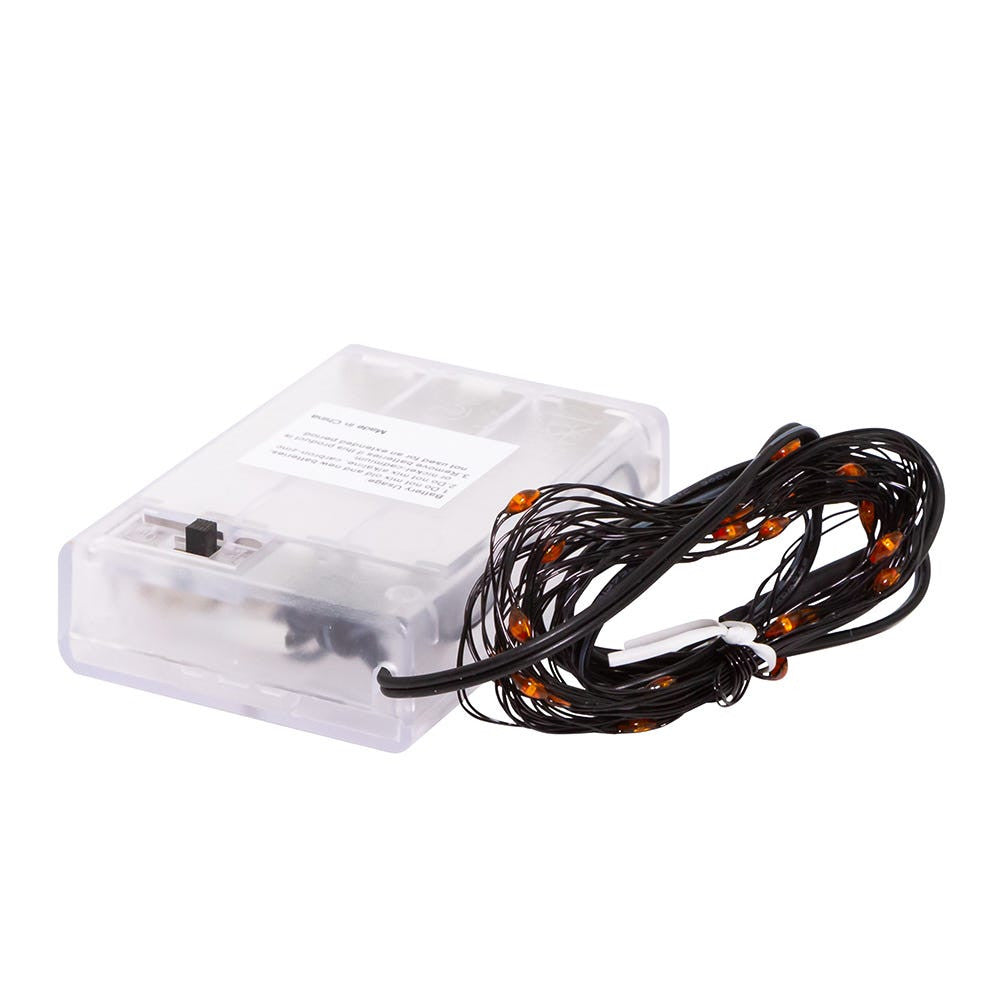 10' Battery-Operated 25L Orange LED Fairy Lights