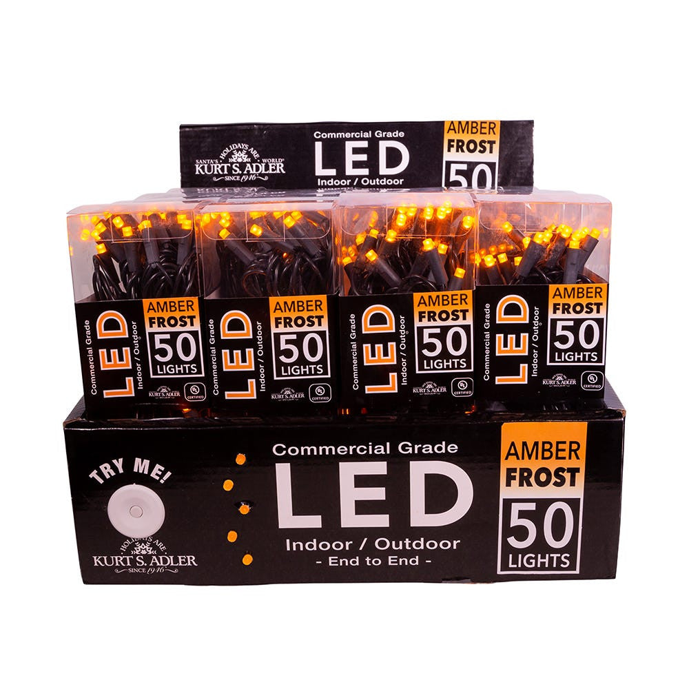 24.5' UL 50L 5MM Amber Frost Wide Angle LED Connectible Light Set