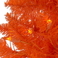 3' Pre-Lit Orange Incandescent Slim Orange Tree