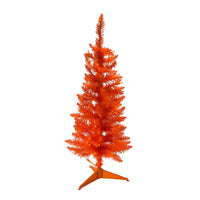 3' Pre-Lit Orange Incandescent Slim Orange Tree