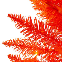 6' Pre-Lit Orange Incandescent Orange Slim Tree
