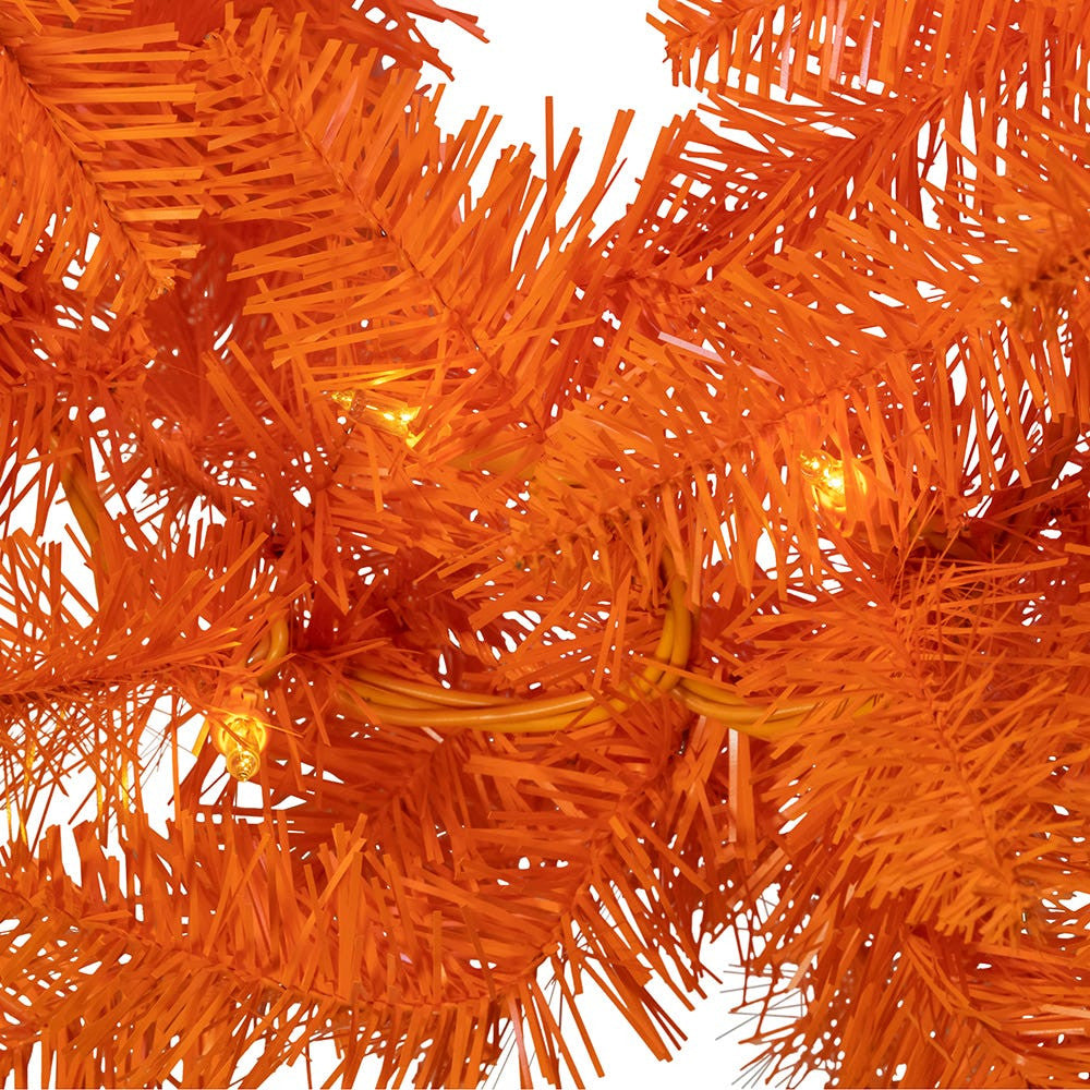 9' Pre-Lit Orange Incandescent Orange Garland