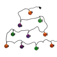 12' UL 10L Orange, Purple and Green Ball With Spider Connectible Light Set