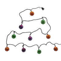 12' UL 10L Orange, Purple and Green Ball With Spider Connectible Light Set