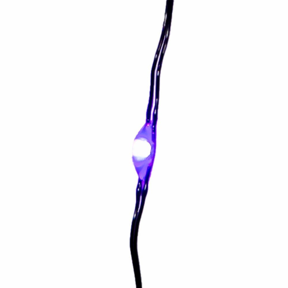 8' Battery Operated 25L Purple Fairy LED Black Wire Light Set In PDQ