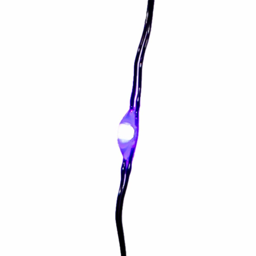 8' Battery Operated 25L Purple Fairy LED Black Wire Light Set In PDQ