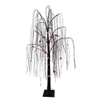 6' Pre-Lit Decorated Halloween Willow Tree