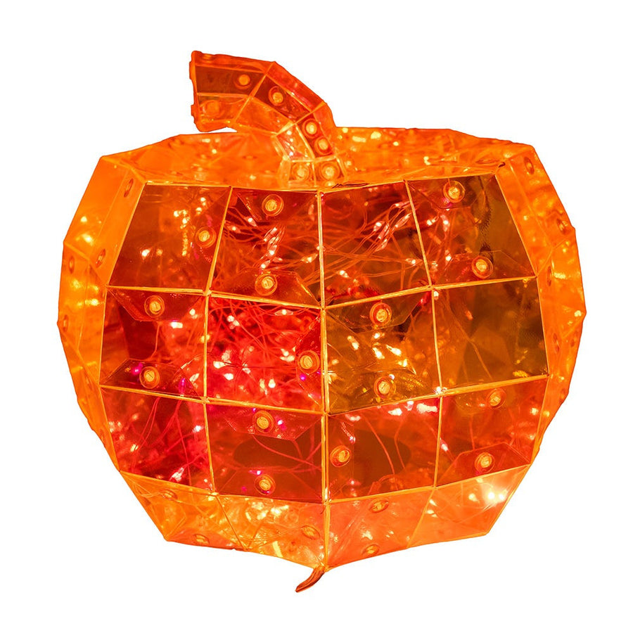 6.5" 100L Orange Micro LED Magical Iridescence Holographic Jack-O-Lantern