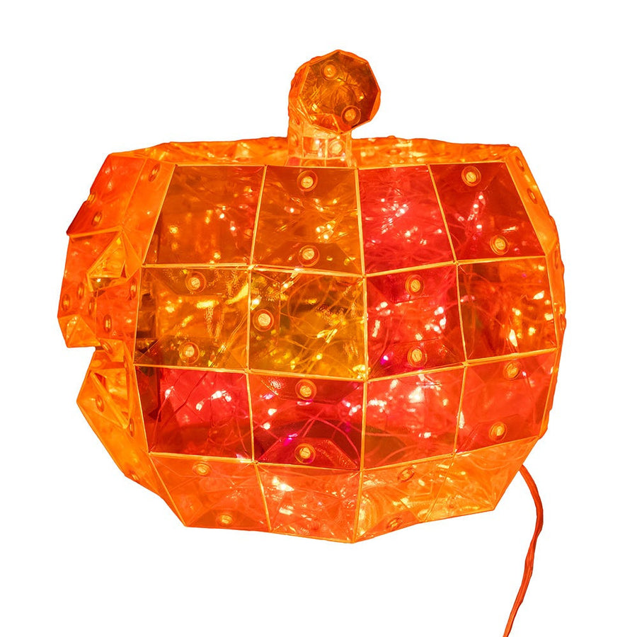6.5" 100L Orange Micro LED Magical Iridescence Holographic Jack-O-Lantern