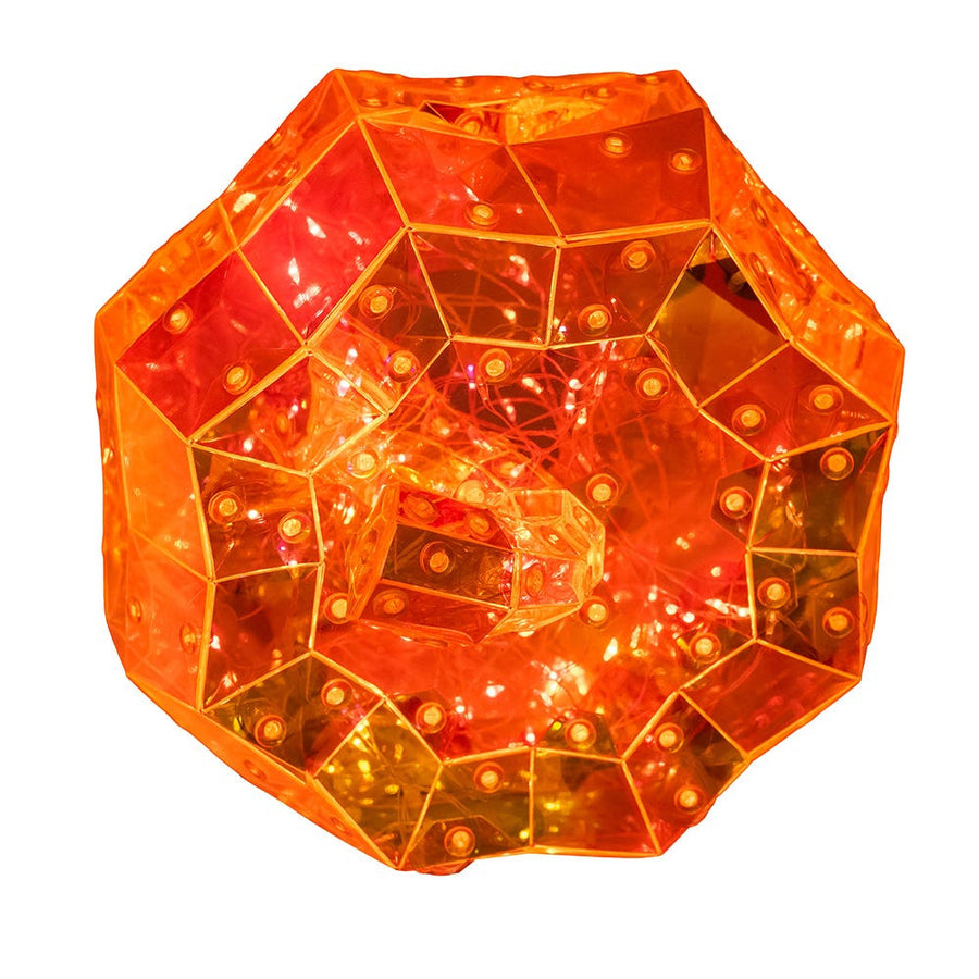 6.5" 100L Orange Micro LED Magical Iridescence Holographic Jack-O-Lantern