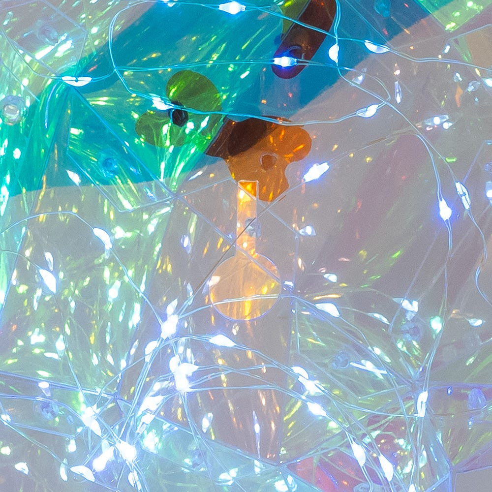 12"-22" Magical Iridescence Holographic LED Witch & Two Ghosts Lawn Decor