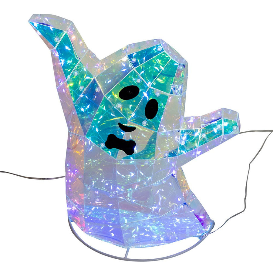 12"-22" Magical Iridescence Holographic LED Witch & Two Ghosts Lawn Decor