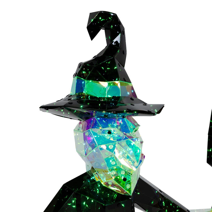 12"-22" Magical Iridescence Holographic LED Witch & Two Ghosts Lawn Decor