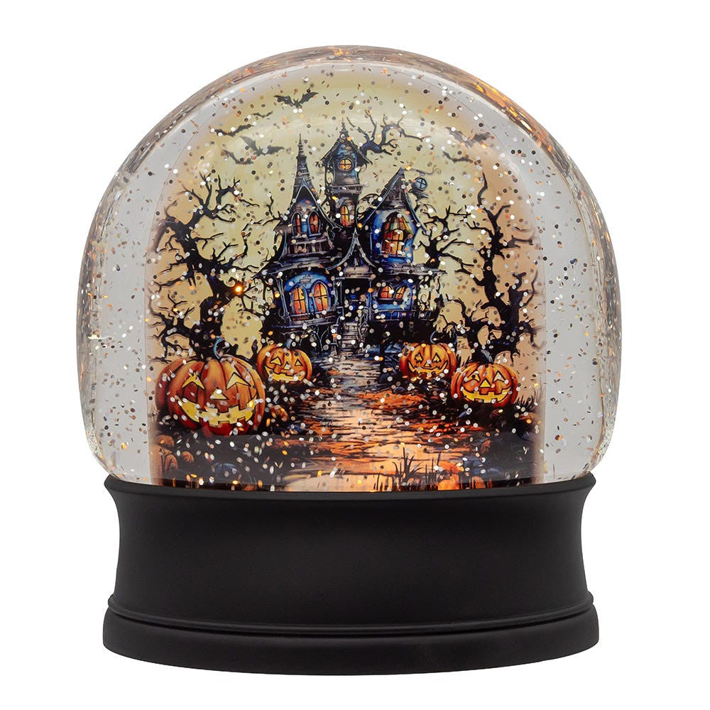6.5" Battery Operated USB Halloween LED Lighted Village Scene Water Lantern