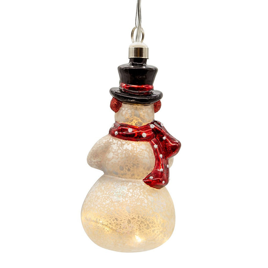 5" Hershey's™ Illuminated Gems Pre-Lit USB Snowman Glass Ornament