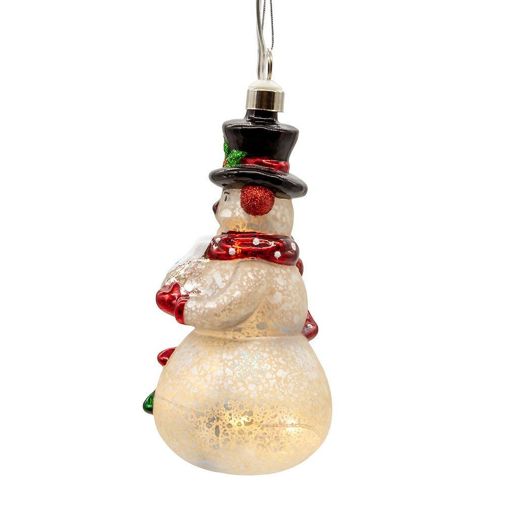 5" Hershey's™ Illuminated Gems Pre-Lit USB Snowman Glass Ornament