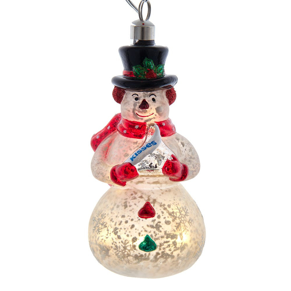 5" Hershey's™ Illuminated Gems Pre-Lit USB Snowman Glass Ornament