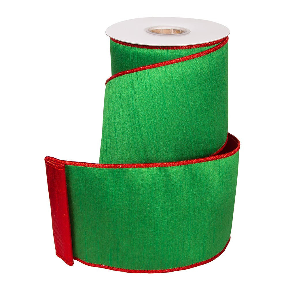 Red and Green Metallic Double Wire Ribbon