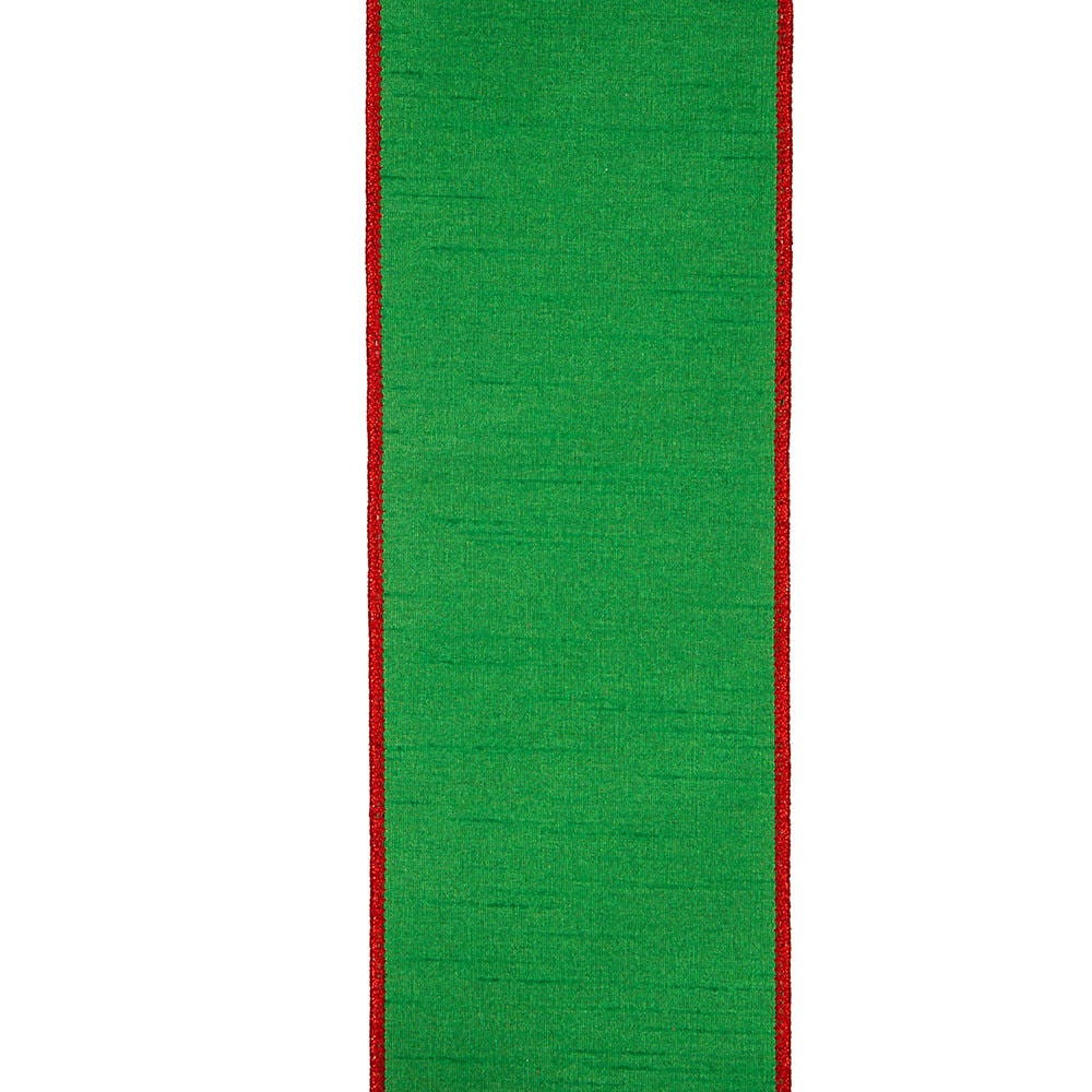 Red and Green Metallic Double Wire Ribbon