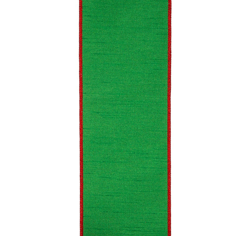 Red and Green Metallic Double Wire Ribbon