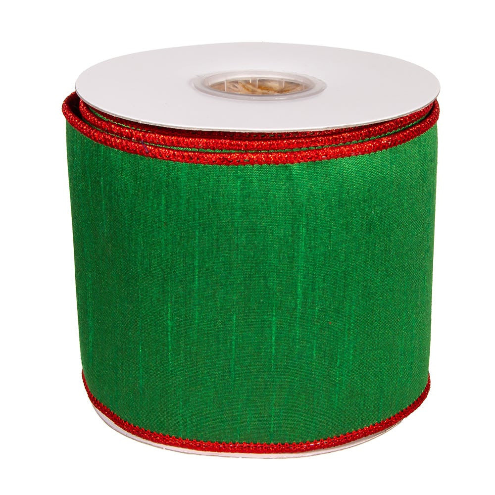 Red and Green Metallic Double Wire Ribbon