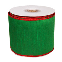 Red and Green Metallic Double Wire Ribbon