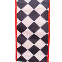 Harlequin Checks Dupion Fused Back Double Wire Ribbon