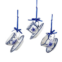 Delft Blue Cup and Saucer Ornaments
