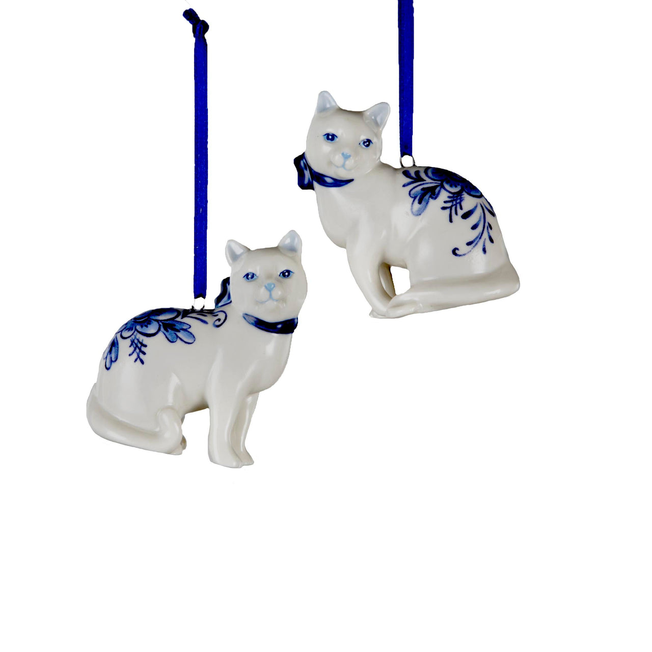 Delft Blue Cat Ornaments
