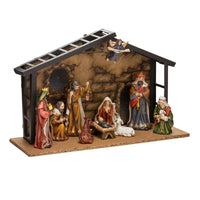Porcelain Nativity Set With Stable