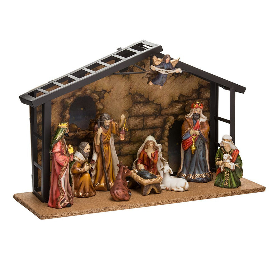 Porcelain Nativity Set With Stable