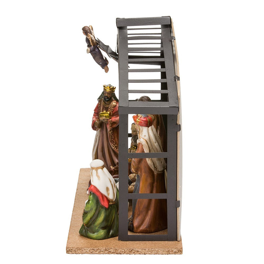 Porcelain Nativity Set With Stable