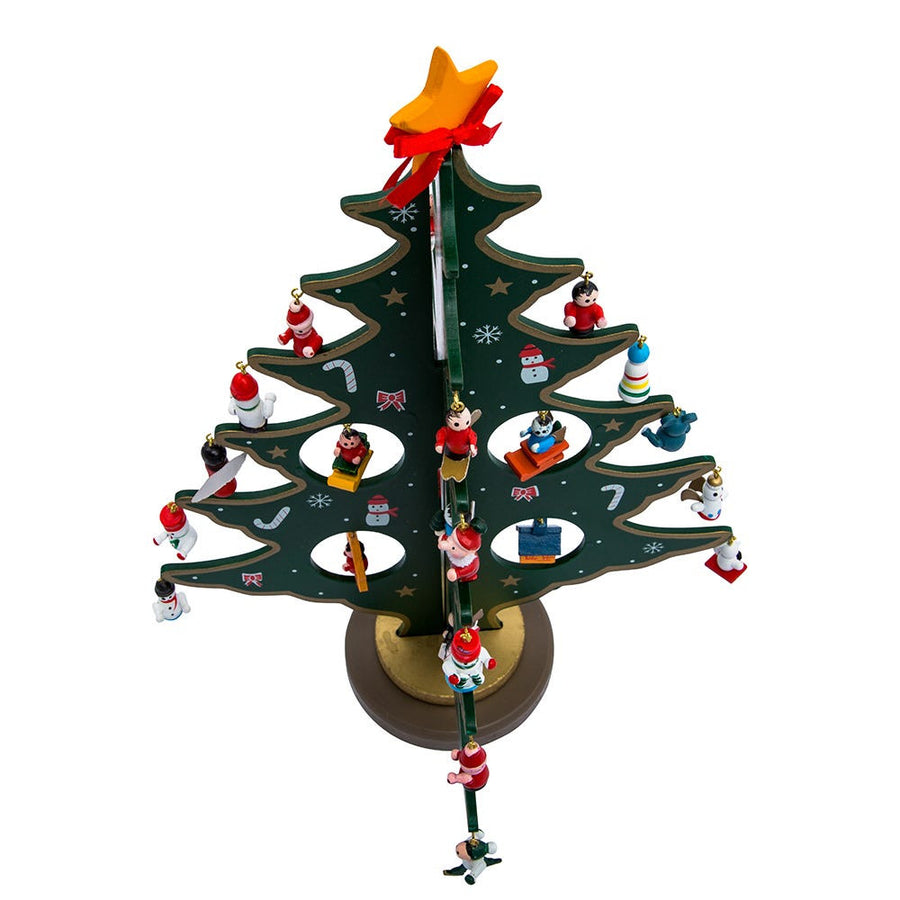 Wooden Tree With Miniature Ornaments