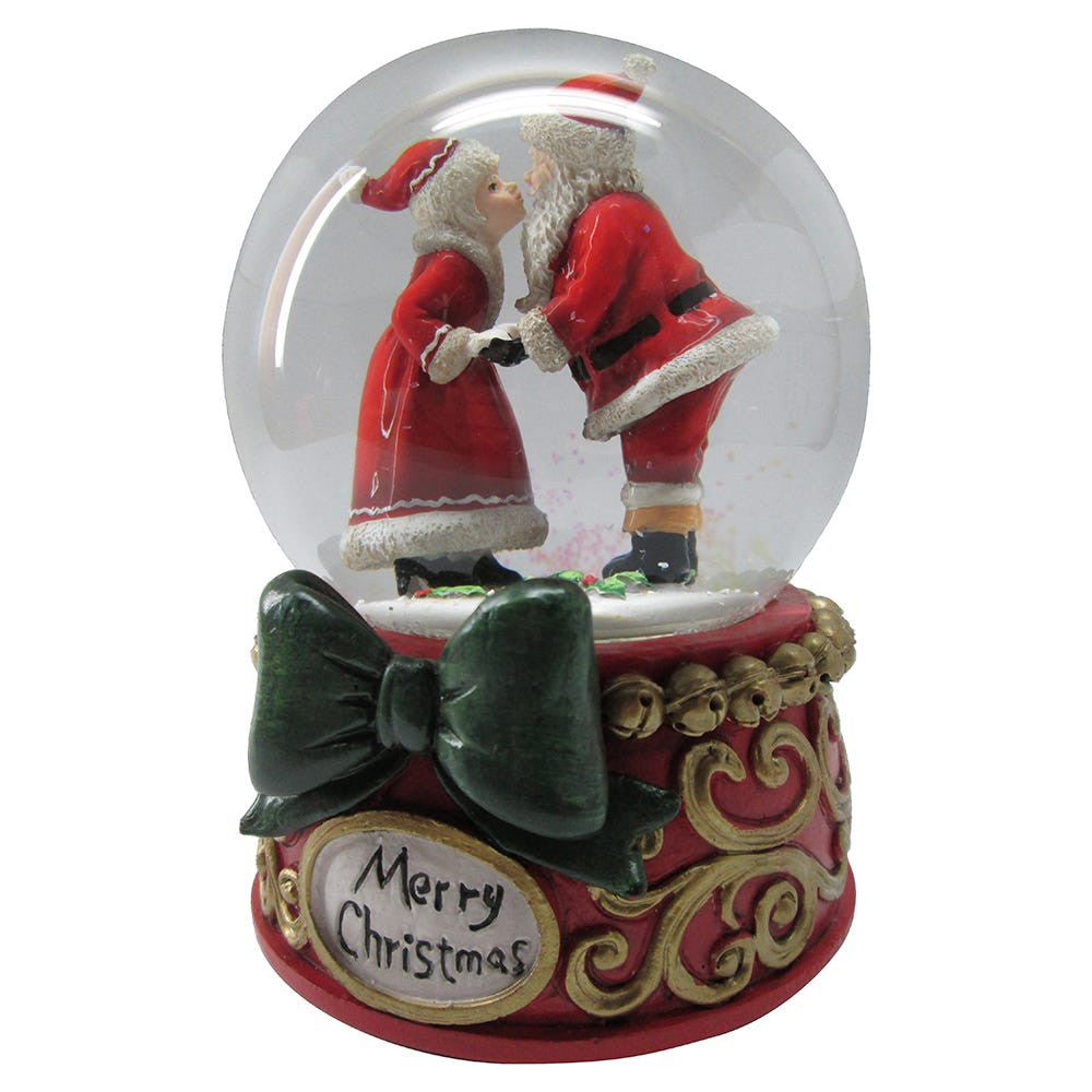 100MM Musical Mr. and Mrs. Claus Water Globe