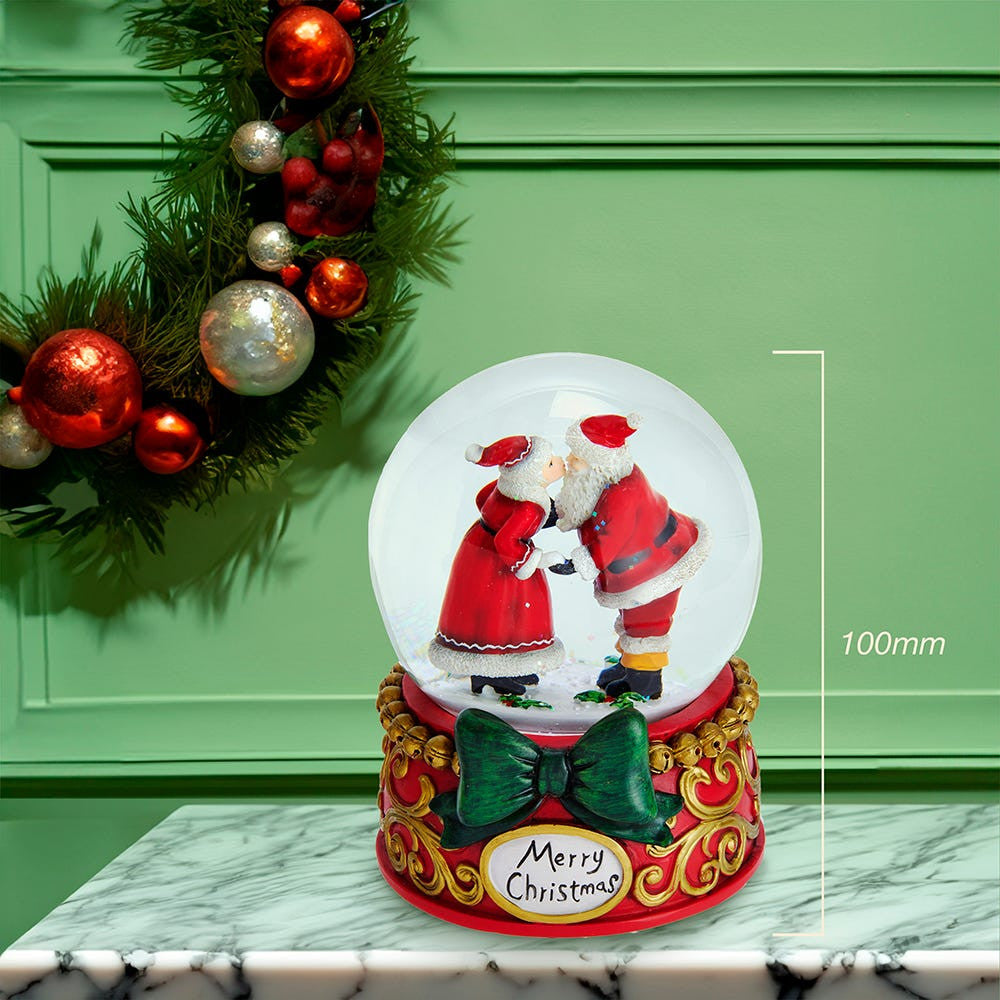 100MM Musical Mr. and Mrs. Claus Water Globe