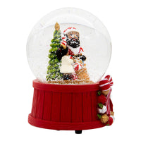 100MM Musical Wind-Up African American Santa Water Globe