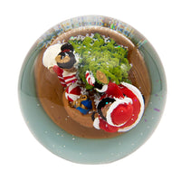 100MM Musical Wind-Up African American Santa Water Globe