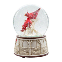 100MM Wind Up Musical Cardinals Water Globe