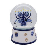 100MM Musical Wind-Up Hanukkah Snowman Water Globe