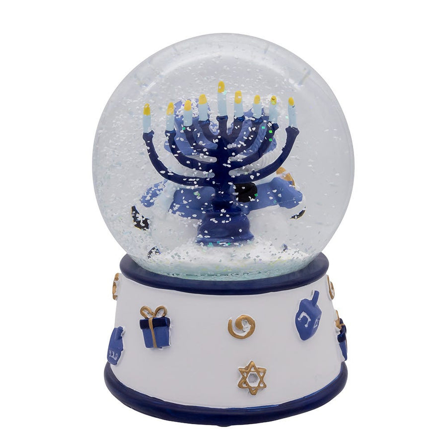 100MM Musical Wind-Up Hanukkah Snowman Water Globe