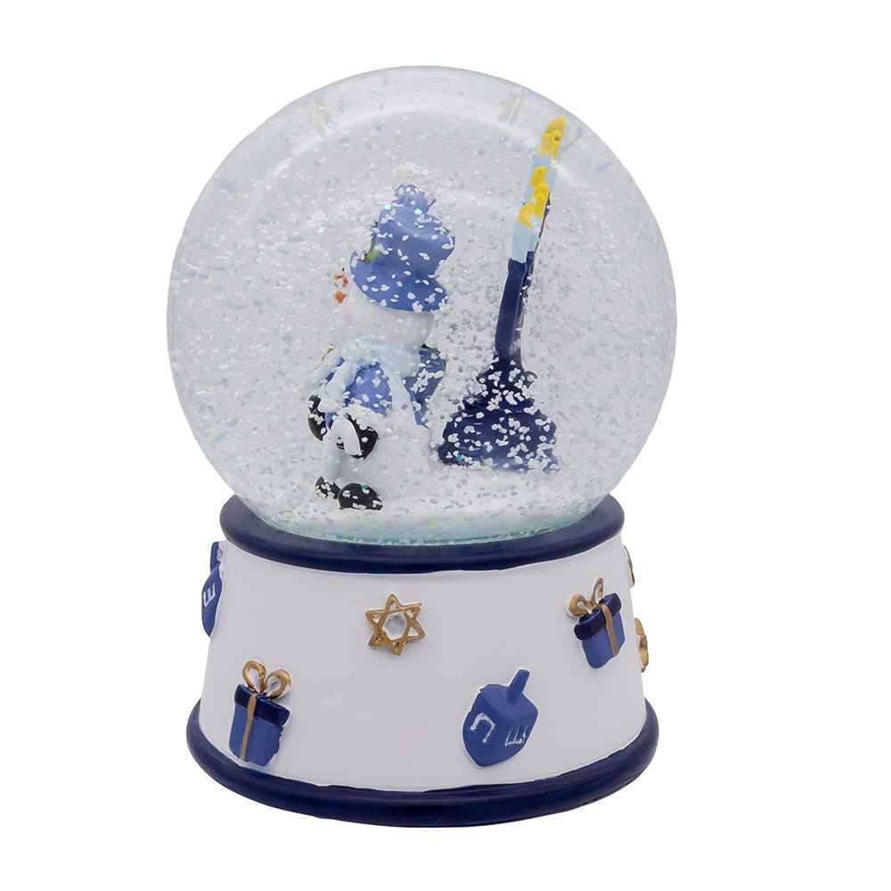 100MM Musical Wind-Up Hanukkah Snowman Water Globe
