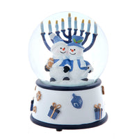 100MM Musical Wind-Up Hanukkah Snowman Water Globe