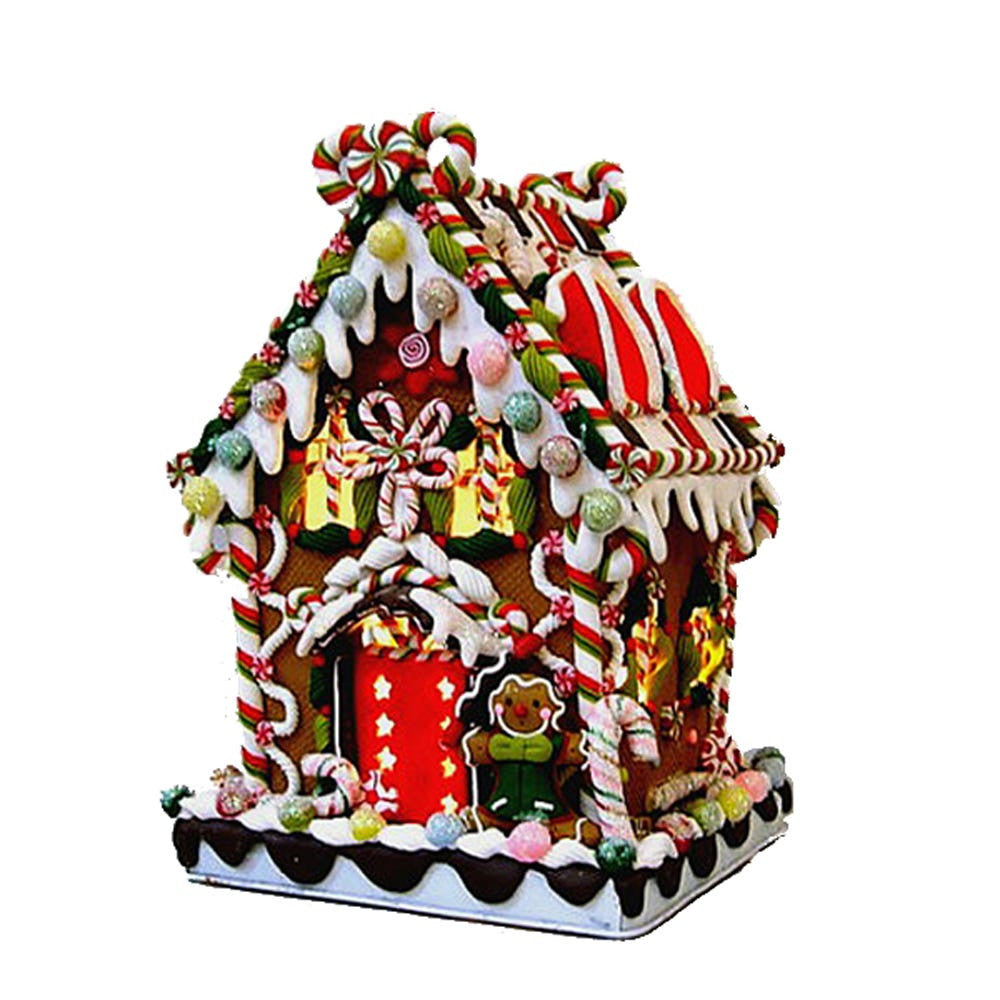 8.75" Claydough Candy Lighted House