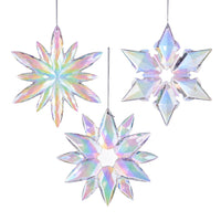 Clear and Iridescent Snowflake Ornaments