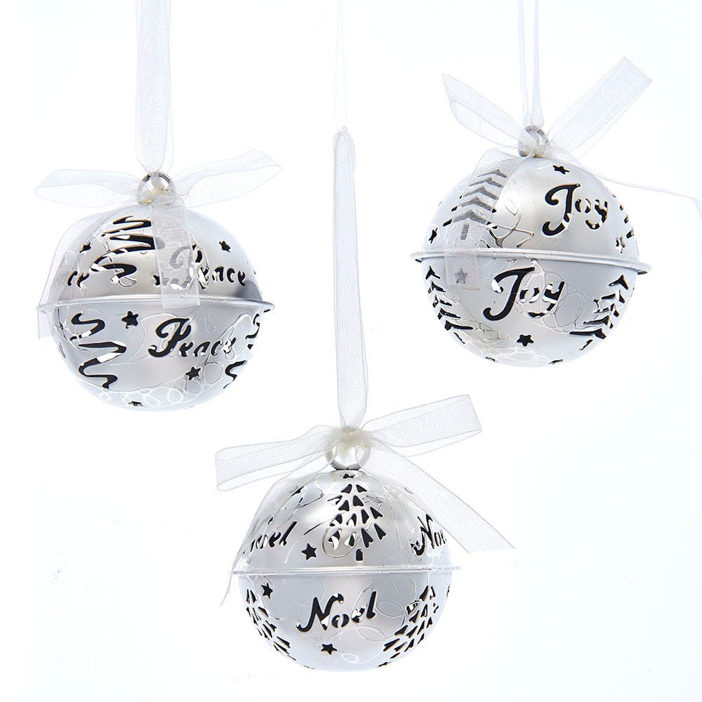 Metal Silver Bell Ornaments